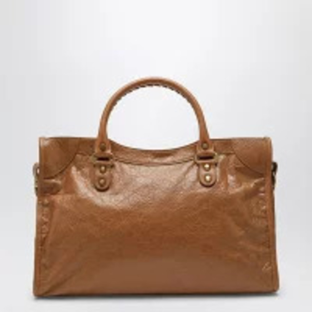 Balenciaga City Brown Camel Gold Handbag Le Bag Tan Gold